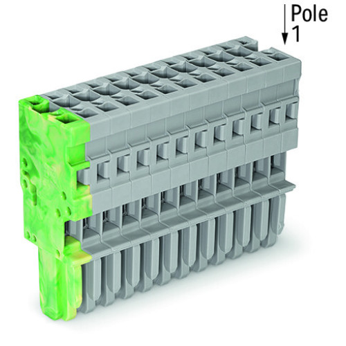 1-conductor female connector, CAGE CLAMP&reg;, 4 mm&sup2;, gray/green-yellow