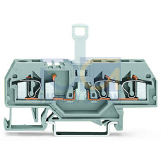 3-conductor disconnect terminal block, for DIN-rail 35 x 15 and 35 x 7.5, 4 mm&sup2;, gray