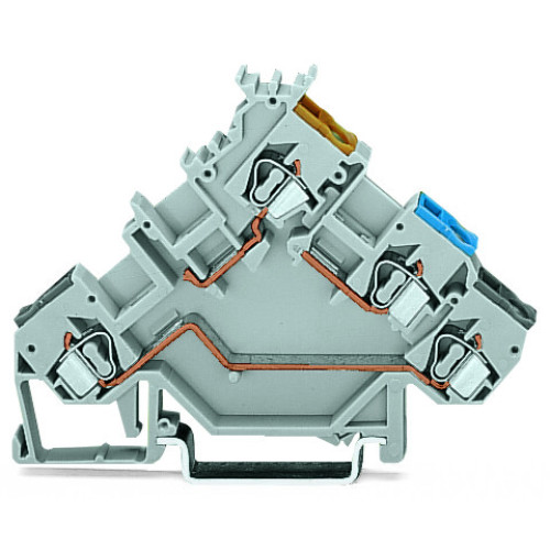 3-conductor sensor terminal block, with colored conductor entries, 2.5 mm&sup2;, gray