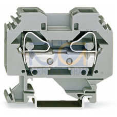 2-conductor through terminal block, 16 mm&sup2;, lateral marker slots, blue