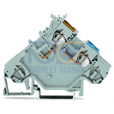 2-conductor sensor supply terminal block, with colored conductor entries, 2.5 mm&sup2;, gray