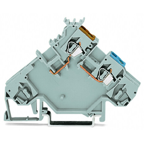 2-conductor sensor supply terminal block, with colored conductor entries, 2.5 mm&sup2;, gray