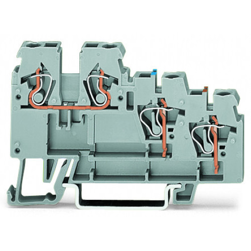 3-conductor sensor terminal block, with colored conductor entries, 2.5 mm&sup2;, gray