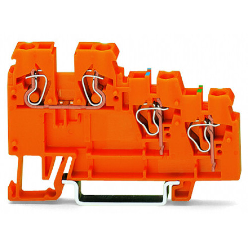 3-conductor sensor/actuator terminal block, with colored conductor entries, 2.5 mm&sup2;, orange