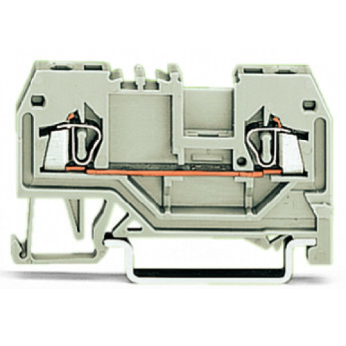 2-conductor through terminal block, 1.5 mm&sup2;, suitable for Ex e II applications, light gray