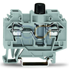 2-conductor fuse terminal block, for 5 x 20 mm miniature metric fuse, without blown fuse indication, gray