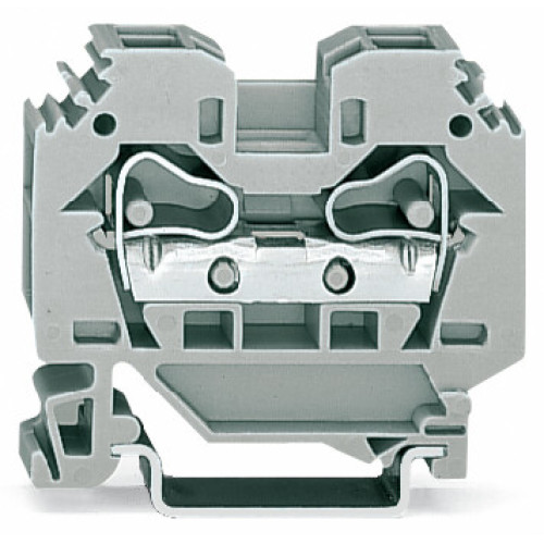 2-conductor through terminal block, 10 mm&sup2;, lateral marker slots, blue