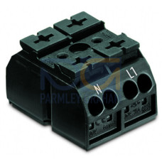 4-conductor chassis-mount terminal strip, without ground contact, N-L1, black