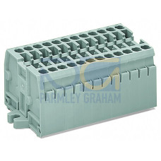 2-conductor terminal strip, without push-buttons, with fixing flanges M3, light gray