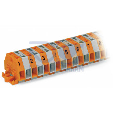 2-conductor terminal strip, without push-buttons, with fixing flanges, multi-colored