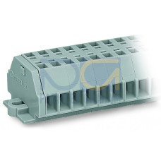2-conductor terminal strip, without push-buttons, with fixing flanges, gray