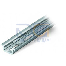 Steel carrier rail, 15 x 5.5 mm, 1 mm thick, silver-colored