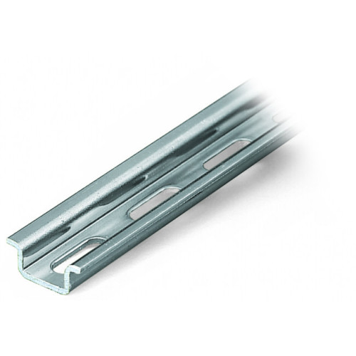 Steel carrier rail, 15 x 5.5 mm, 1 mm thick, silver-colored