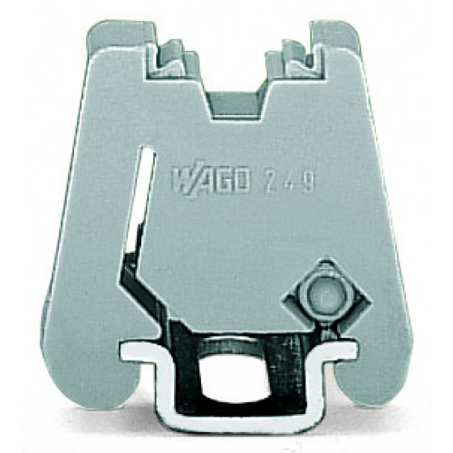 Screwless end stop, 6 mm wide, for WMB markers, gray