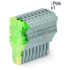 1-conductor female connector, Push-in CAGE CLAMP&reg;, 1.5 mm&sup2;, green-yellow/gray