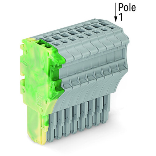 1-conductor female connector, Push-in CAGE CLAMP&reg;, 1.5 mm&sup2;, green-yellow/gray