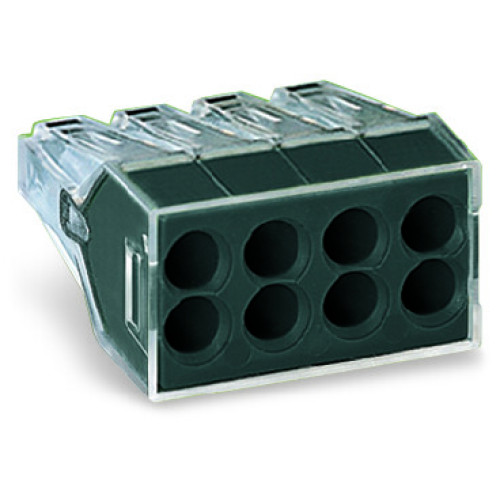 Push Wire&reg; Connector, 8-Conductor Terminal Block Transparent Housing Transparent