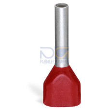 Twin ferrule, Sleeve for 2 x 1 mm&sup2; / AWG 2 x 18, red, insulated, red