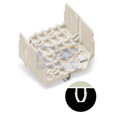 Conductor support, base, without ground contact, with snap-in mounting feet, white