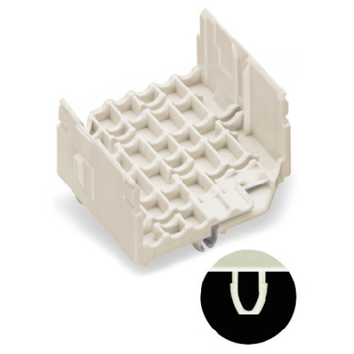 Conductor support, base, without ground contact, with snap-in mounting feet, white