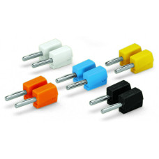 Banana plug, for socket 4 mm Ø, color mixed, orange