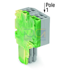 2-conductor female connector, Push-in CAGE CLAMP&reg;, 1.5 mm&sup2;, green-yellow/gray