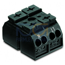 4-conductor chassis-mount terminal strip, without ground contact, N-L1, black