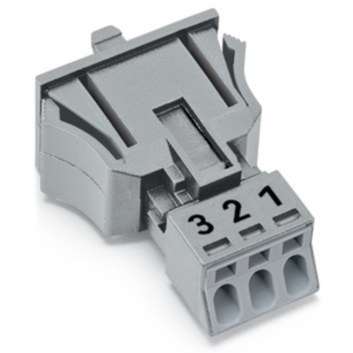 Snap-in plug, 3-pole, Cod. B, gray