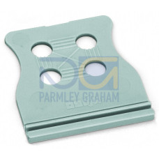 Strain relief plate, for female and male connectors, 25 mm wide, gray
