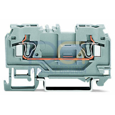 2-conductor through terminal block, 4 mm&sup2;, with test port, gray