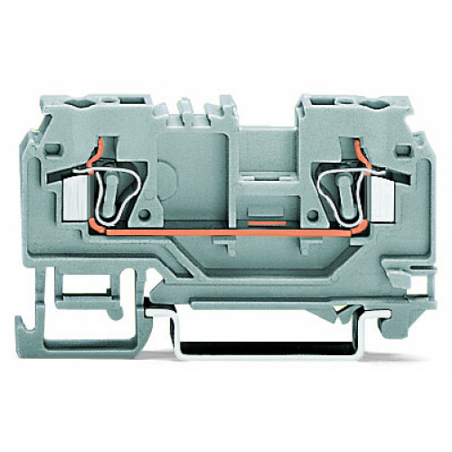2-conductor through terminal block, 4 mm&sup2;, with test port, gray