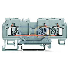 3-conductor through terminal block, 4 mm&sup2;, with test port, blue