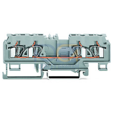 4-conductor through terminal block, 4 mm&sup2;, with test port, blue