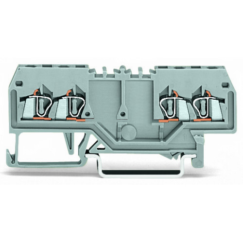 Double potential terminal block, 1.5 mm&sup2;, with double, center marker slot, gray