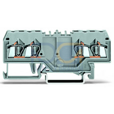 Double potential terminal block, 2.5 mm&sup2;, with double, center marker slot, gray
