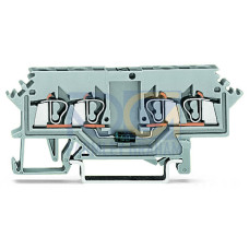 Component terminal block, 4-conductor, with diode 1N4007, gray