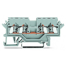 4-Conductor Through Terminal Block, Gray