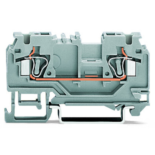 2-conductor through terminal block, 4 mm&sup2;, with test port, gray