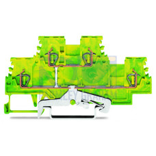 Double-deck terminal block, 4-conductor ground terminal block, 1.5 mm&sup2;, green-yellow
