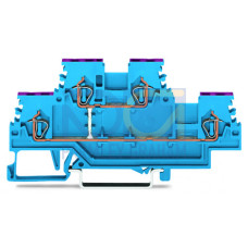 Double-deck terminal block, 4-conductor through terminal block, N, blue