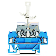 Double-deck terminal block, for DIN-rail 35 x 15 and 35 x 7.5, 2.5 mm&sup2;, blue/gray