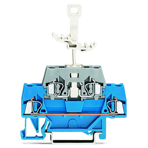 Double-deck terminal block, for DIN-rail 35 x 15 and 35 x 7.5, 2.5 mm&sup2;, blue/gray