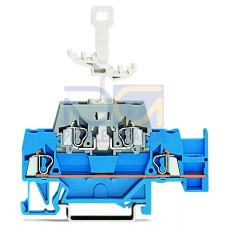 Double-deck terminal block, with additional jumper position on lower level, for DIN-rail 35 x 15 and 35 x 7.5, blue/gray