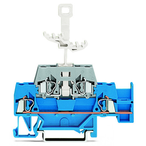 Double-deck terminal block, with additional jumper position on lower level, for DIN-rail 35 x 15 and 35 x 7.5, blue/gray
