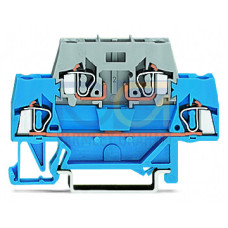 Double-deck terminal block, for DIN-rail 35 x 15 and 35 x 7.5, 2.5 mm&sup2;, blue/gray
