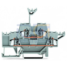 Double-deck terminal block, Through/through terminal block, for DIN-rail 35 x 15 and 35 x 7.5, gray/gray