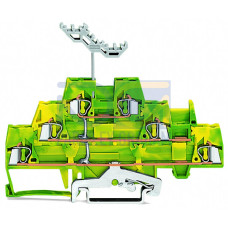 Triple-deck terminal block, 6-conductor ground terminal block, 2.5 mm&sup2;, green-yellow