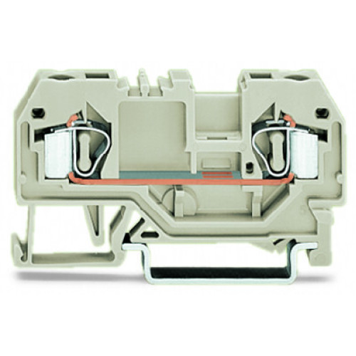 2-conductor through terminal block, 4 mm&sup2;, suitable for Ex e II applications, light gray