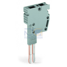 B-type test plug module, modular, suitable for all WAGO 282 Series rail-mounted terminal blocks with jumper slots, gray