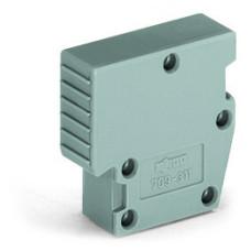 B-type spacer module, modular, e.g., for bridging commoned terminal blocks, gray